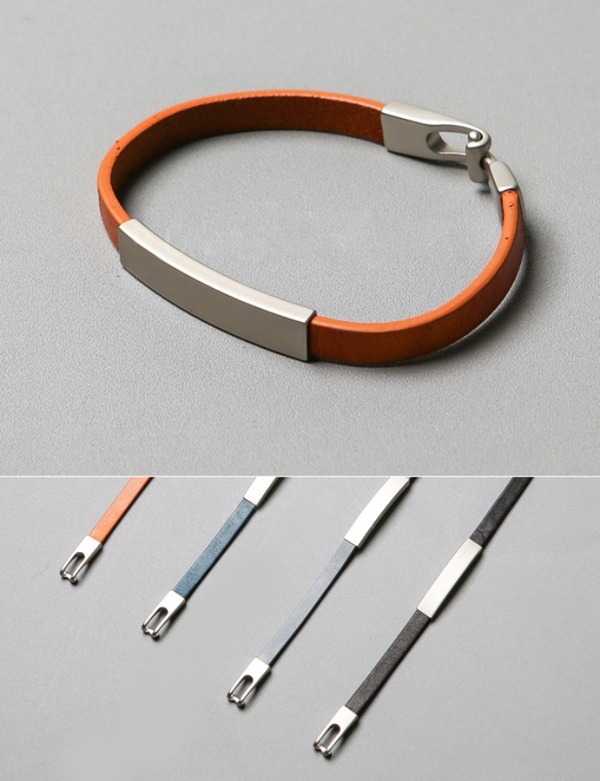 Flat Leather Bracelet[BE2691]